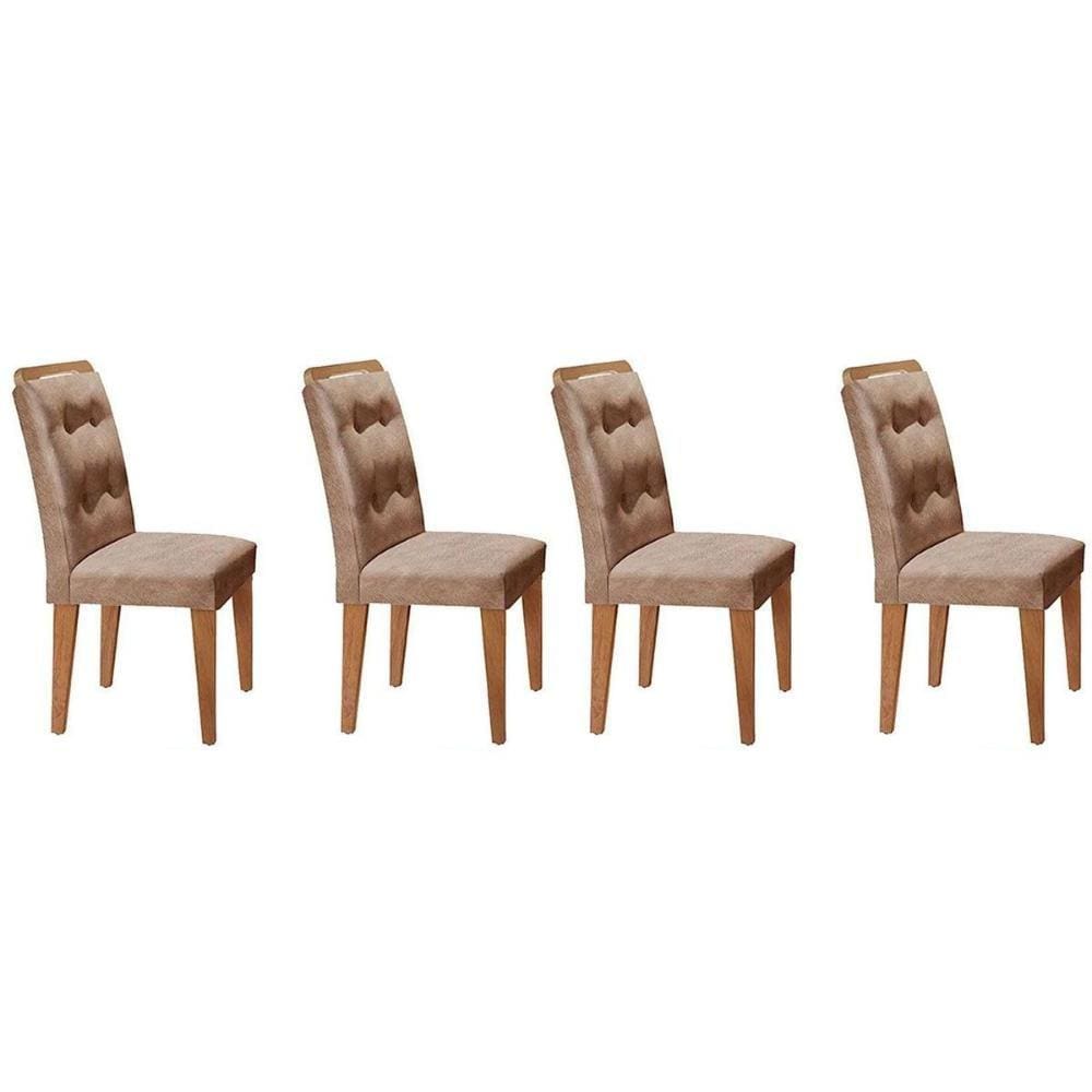 Cadeira Sala de Jantar Imperatriz Kit 4 Un Capuccino/Animale Chocolate - Rufato