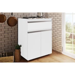 Balcão de Cozinha ASM 186 p/ Cooktop 2 Portas e 1 Gaveta 70cm Branco - Movelbento