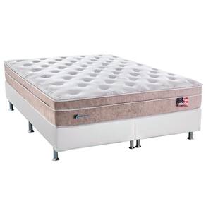 Cama Box Queen: Colchão Molas Ensacadas Sealy MasterPocket Miami + Base CRC Courano White(158x198)