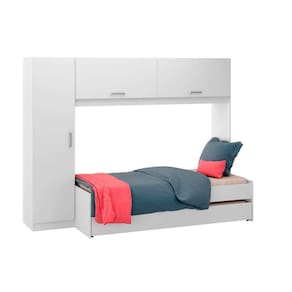 Guarda Roupa Solteiro 3 Portas Aéreo c/ Bicama 2691 Branco - Multimóveis