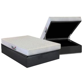 Cama Box Baú Casal: Colchão Anatômico Herval D28 / AG65 Frontier + Base CRC Suede Gray(138x188)