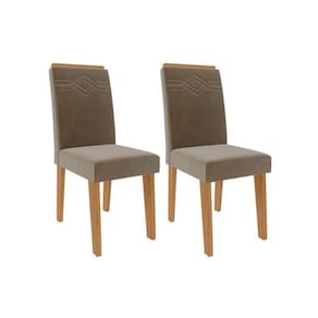 Cadeira Sala de Jantar Taís Kit 2 Un Nature/Suede Joli - Cimol