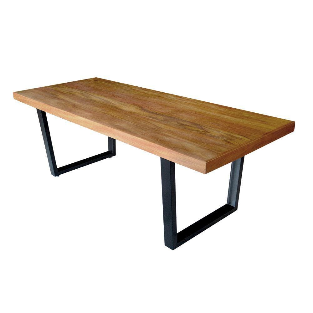 Mesa Industrial Eco Lanna Madeira Maciça com Ferragem Preta 3,00 X 1,00
