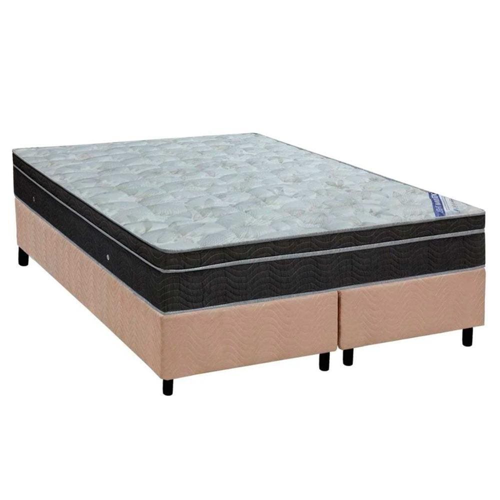 Conjunto Box King: Colchão Molas Ortobom Nanolastic Light Selado + Base CRC Suede Clean(186x198)
