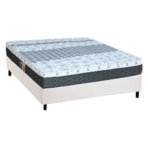 Conjunto Box Casal: Colchão Molas Castor Bonnel System Class + Base CRC Courano White(138x188)