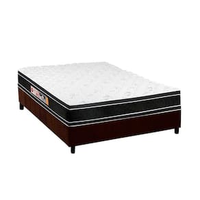 Conjunto Box Casal: Colchão Espuma Castor D33 Black e White Double Face + Base CRC Suede Brown(138x188)