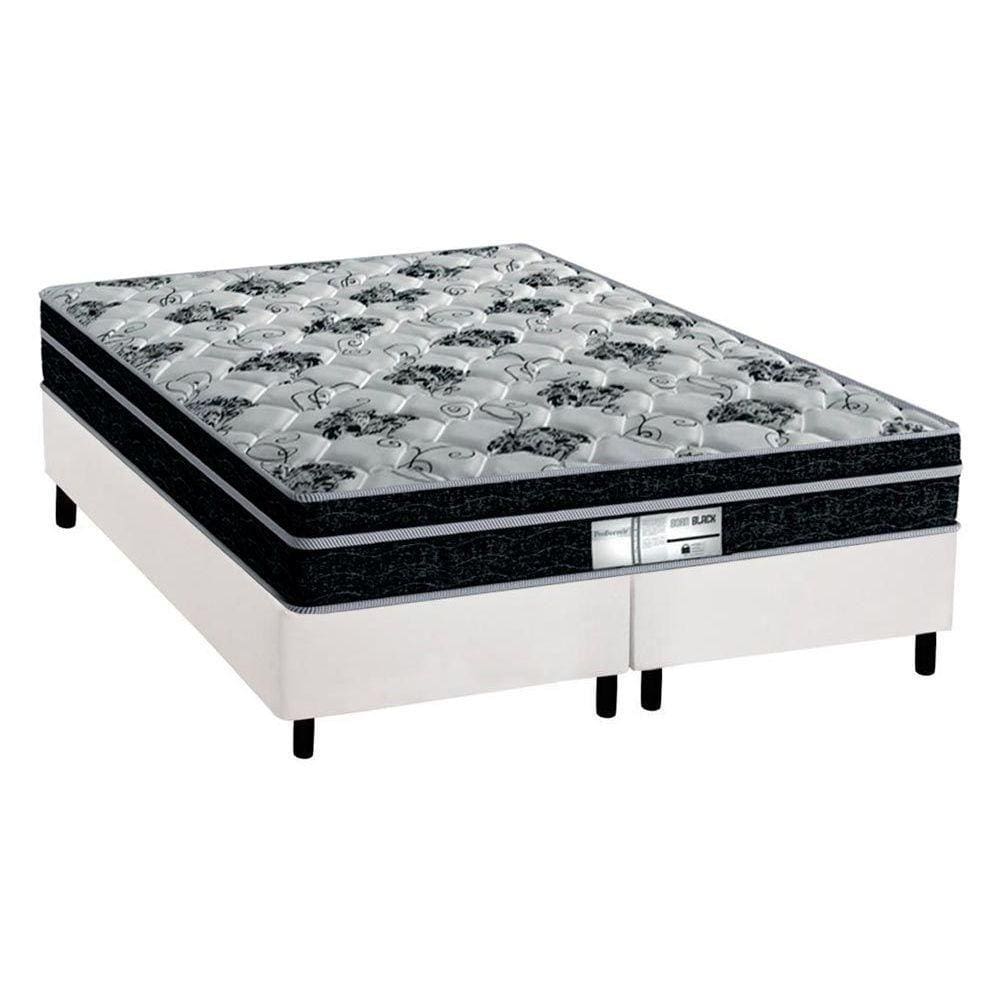 Conjunto Box Queen: Colchão Molas Probel Prolastic Born + Base CRC Courano White(158x198)