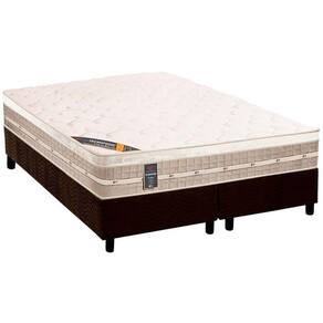 Conjunto Box Queen: Colchão Molas Castor Tecnopedic Premium + Base CRC Suede Brown(158x198)