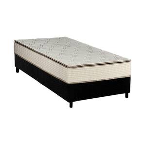 Conjunto Box Solteiro: Colchão Molas Luckspuma Bonnel Montreal Spring + Base CRC Suede Black(88x188)