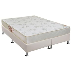 Conjunto Box Queen: Colchão Espuma Castor D33 Sleep Max Relax + Base CRC Courano White(158x198)