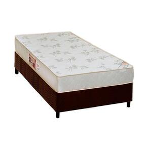 Conjunto Box Solteiro: Colchão Espuma Castor D33 Sleep Max Relax + Base CRC Suede Brown(88x188)