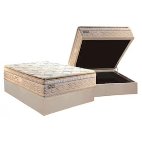 Conjunto Box Baú Casal: Colchão Molas Paropas MasterPocket Ensacadas Eco Bamboo + Base CRC Courano Clean(138x188)