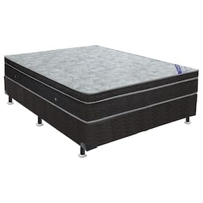 Conjunto Box King: Colchão Molas Ortobom Nanolastic Light Selado + Base CRC Suede Black(186x198)