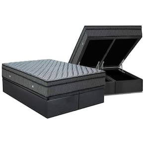 Conjunto Box Baú Queen: Colchão Molas Ortobom Hotelaria Nanolastic Orthotel Luxo + Base CRC Suede Gray(158x198)