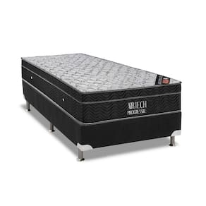 Conjunto Box Solteiro: Colchão Molas Ortobom Nanolastic Airtech Progressive + Base CRC Suede Black(88x188)