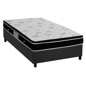 Conjunto Box Solteiro: Colchão Molas Ortobom Nanolastic Physical Spring + Base CRC Suede Gray(88x188)