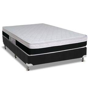 Conjunto Box Casal: Colchão Molas Luckspuma MasterPocket Ensacadas Roma + Base CRC Suede Black(138x188)