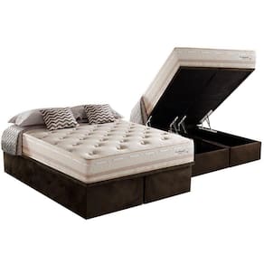 Conjunto Box Baú King: Colchão Molas Herval Maxspring Scotland + Base CRC Suede Brown(193x203)