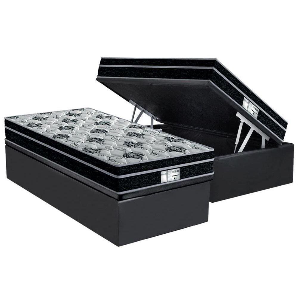 Conjunto Box Baú Solteiro: Colchão Molas Probel Prolastic ProDormir Born + Base CRC Suede Gray(88x188)