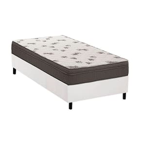 Cama Box Solteiro: Colchão Espuma D45 Ortobom Light Saúde Ortopilow + Base CRC Courano White(88x188)