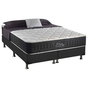 Cama Box King: Colchão Molas Ensacadas Anjos MasterPocket Fort Flex + Base CRC Suede Gray(193x203)