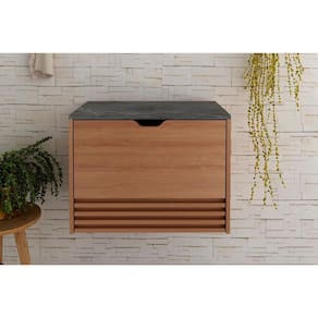 Gabinete de Banheiro BN3613 cor Amendoa/Marmore Lunar - Tecno Mobili
