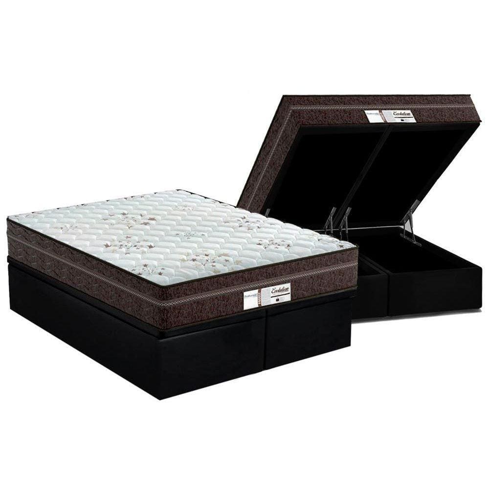 Conjunto Box Baú Queen: Colchão Molas Probel MasterPocket Ensacadas ProDormir Evolution + Base CRC Suede Black(158x198)