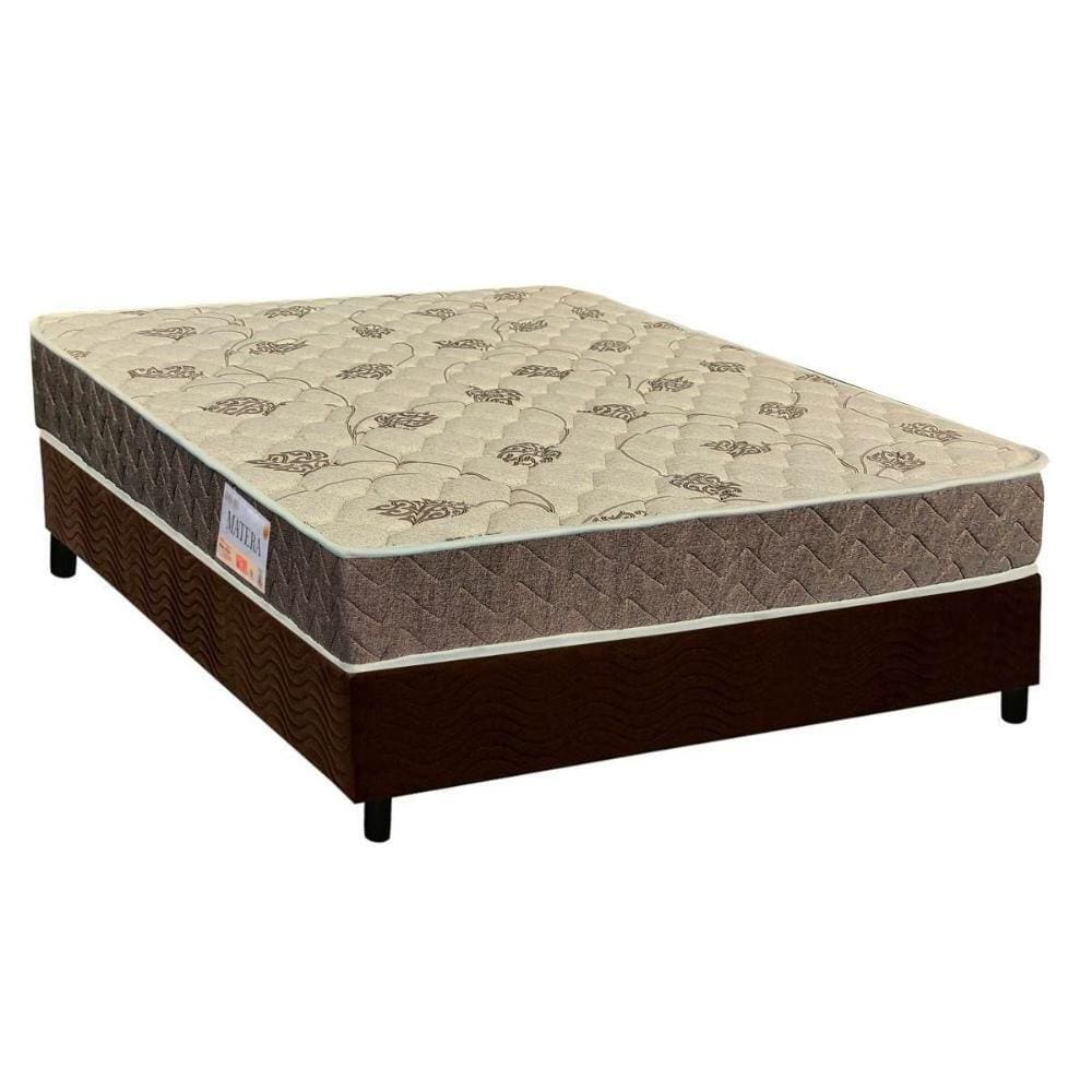 Conjunto Box Casal: Colchão Anatômico Orthoflex D33/EP Matera + Base CRC Suede Brown(138x188)