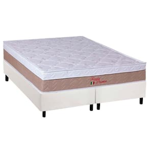 Cama Box Queen: Colchão Ortopédico Orthoflex Foggia Premier + Base CRC Courano White(158x198)