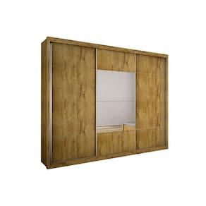 Guarda Roupa Casal 3 Portas de Correr e 4 Gavetas c/ Espelho Arezzo Plus Freijo Cumaru - Novo Horizonte