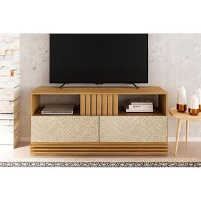 Rack para TV R1479 2 Gavetas até 42 Polegadas Natural/Palha - Tecno Mobili