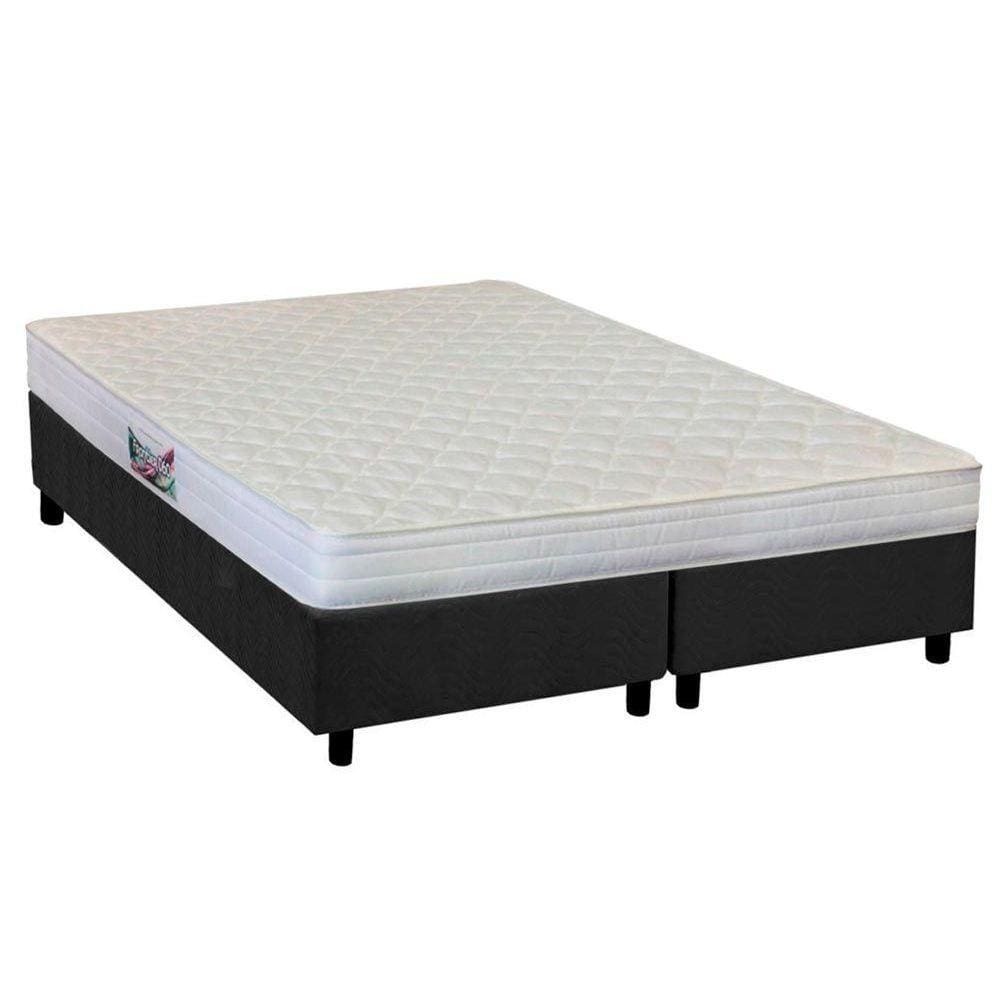 Cama Box Queen: Colchão Anatômico Herval AG65 Frontier + Base CRC Suede Gray(158x198)