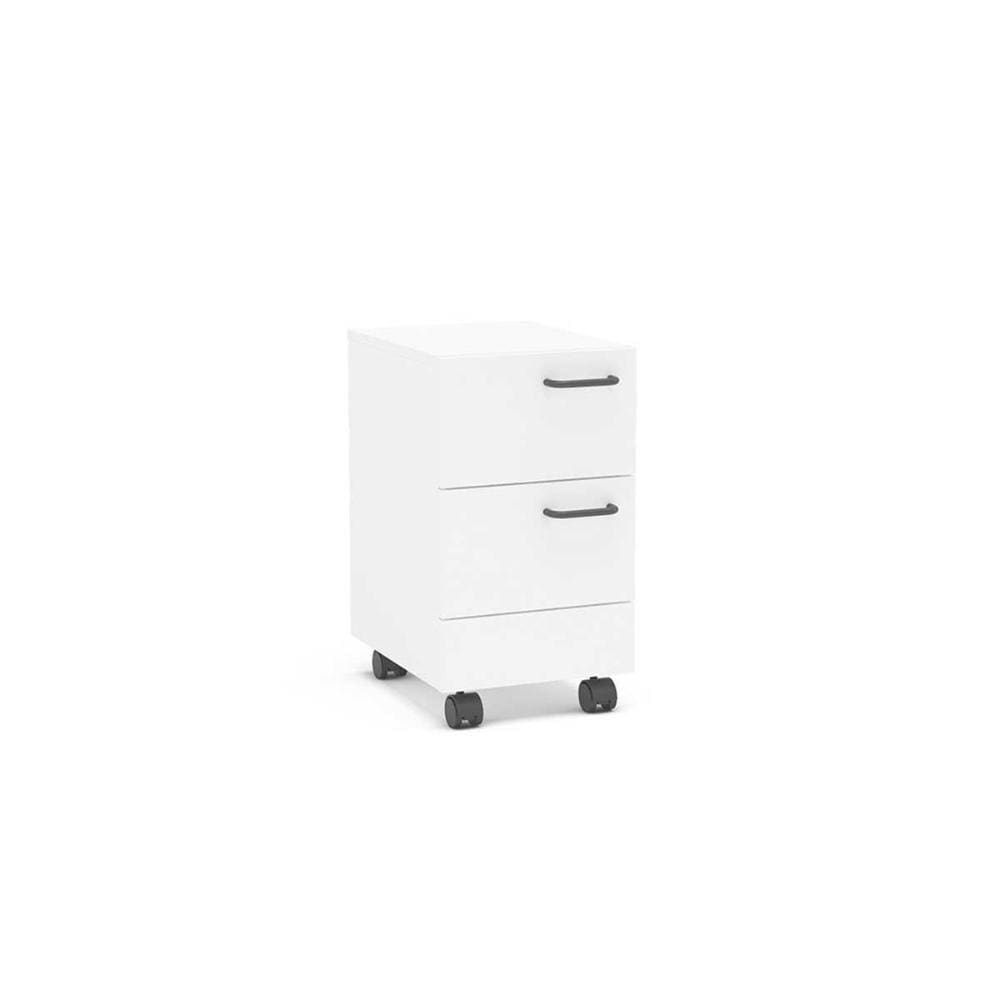 Gaveteiro p/ Escritório Osaka c/ 2 Gavetas e Rodízios Branco - Politorno