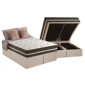 Conjunto Box Baú Queen: Colchão Molas Anjos Superlastic Classic + Base CRC Suede Clean(158x198)