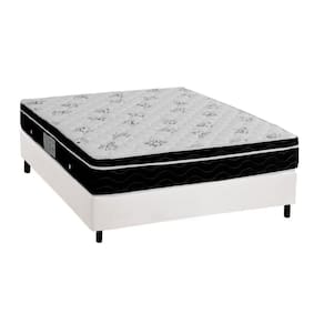 Cama Box Viúva: Colchão Molas Bonnel Ortobom Nanolastic Physical Spring + Base CRC Courano White(128x188)