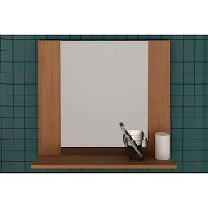 Armário de Banheiro c/Espelho Suspenso BN3610 60cm cor Amêndoa - Tecno Mobili