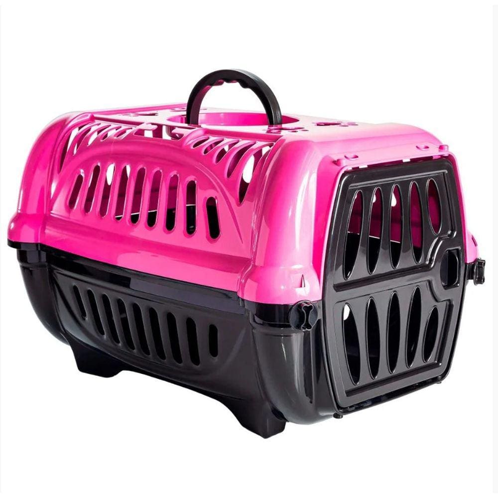 Caixa De Transporte Para Cães E Gatos Pets Pequena N1 Cor Rosa Jel Plast Pet Au