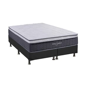 Cama Box Queen: Colchão Molas Ensacadas Kappesberg MasterPocket Confort + Base CRC Suede Gray(158x198)