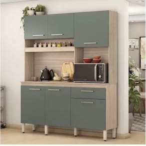 Cozinha Compacta 6 Portas 1 Gaveta 1,60 cm Alamo Avena / Menta Demobile