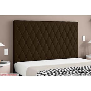 Painel de Cama Box Estofada Casal Camponesa Plus Veludo Cacau - Simbal