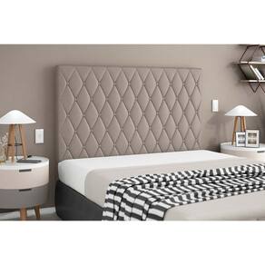 Painel de Cama Box Estofada Casal Camponesa Plus Camurca - Simbal