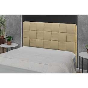 Painel de Cama Box Estofada Cabeceira Ravena Plus Queen 160 Creme - Simbal