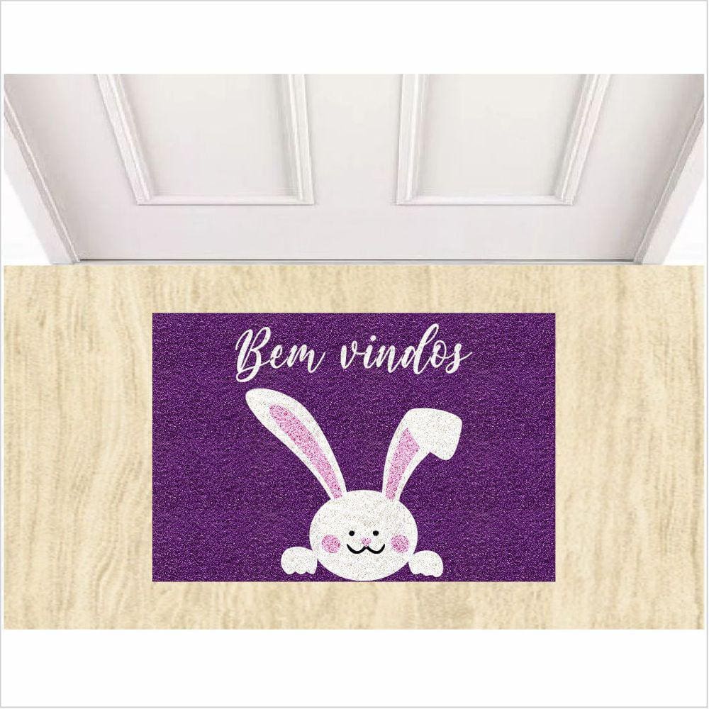 Decoração de Páscoa, tapete coelho bem vindo.