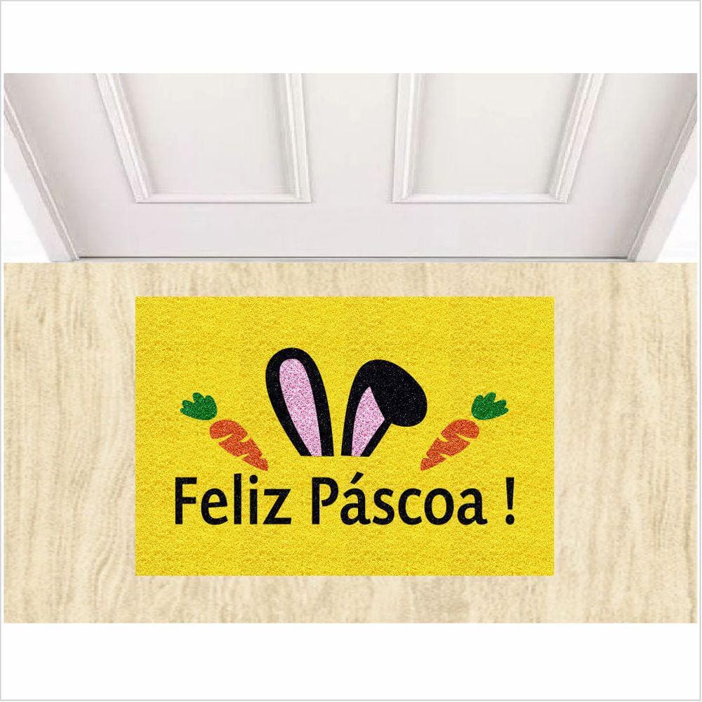 Tapete Capacho Para Páscoa Decorativo, Cores Bem Vivas.