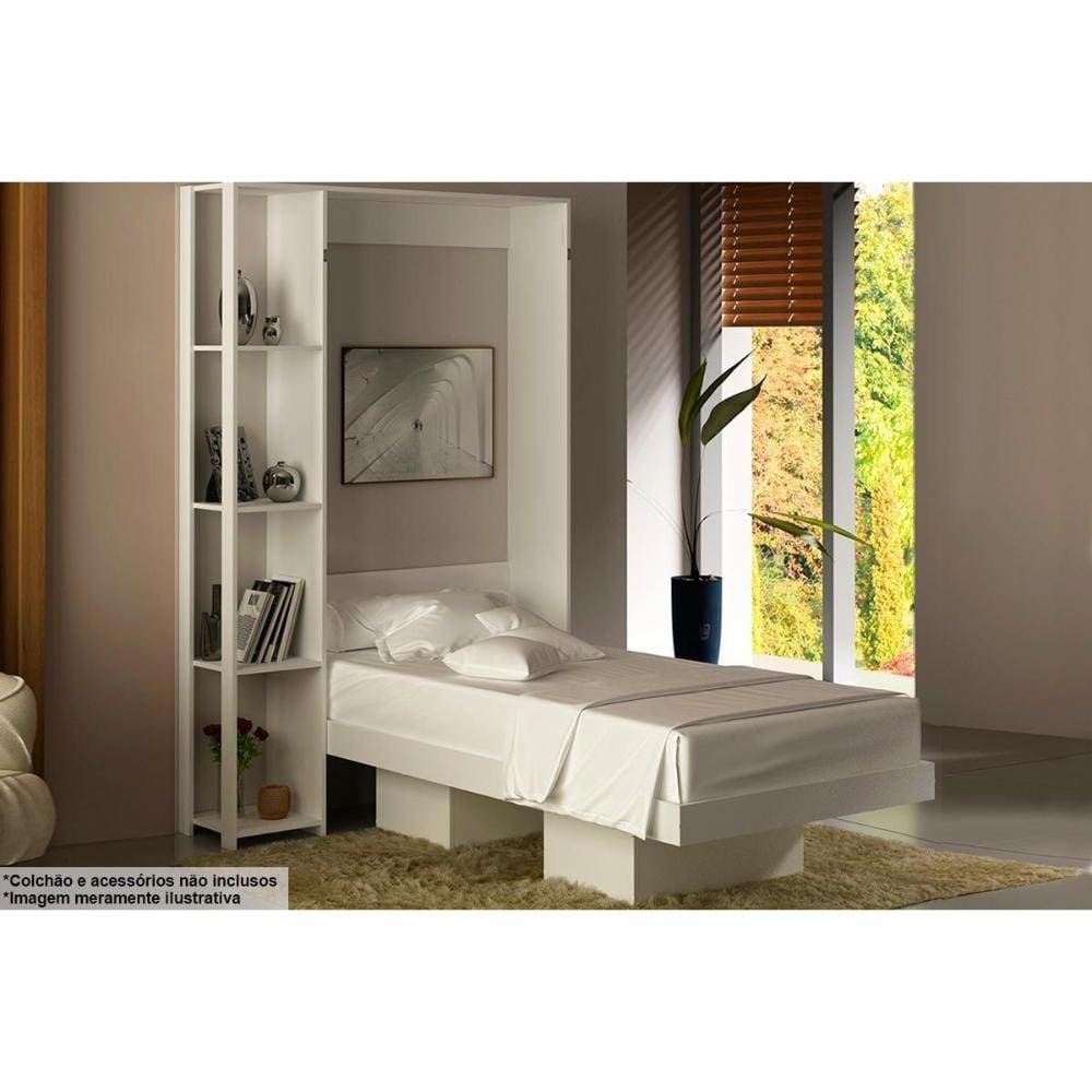 Cama Dobrável Multifuncional Articulada CM8013 Branco - Tecno Mobili