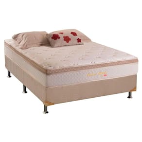 Cama Box Casal: Colchão Molas MasterPocket Ensacadas Herval Pallace Bambu + Base CRC Suede Clean(138x188)