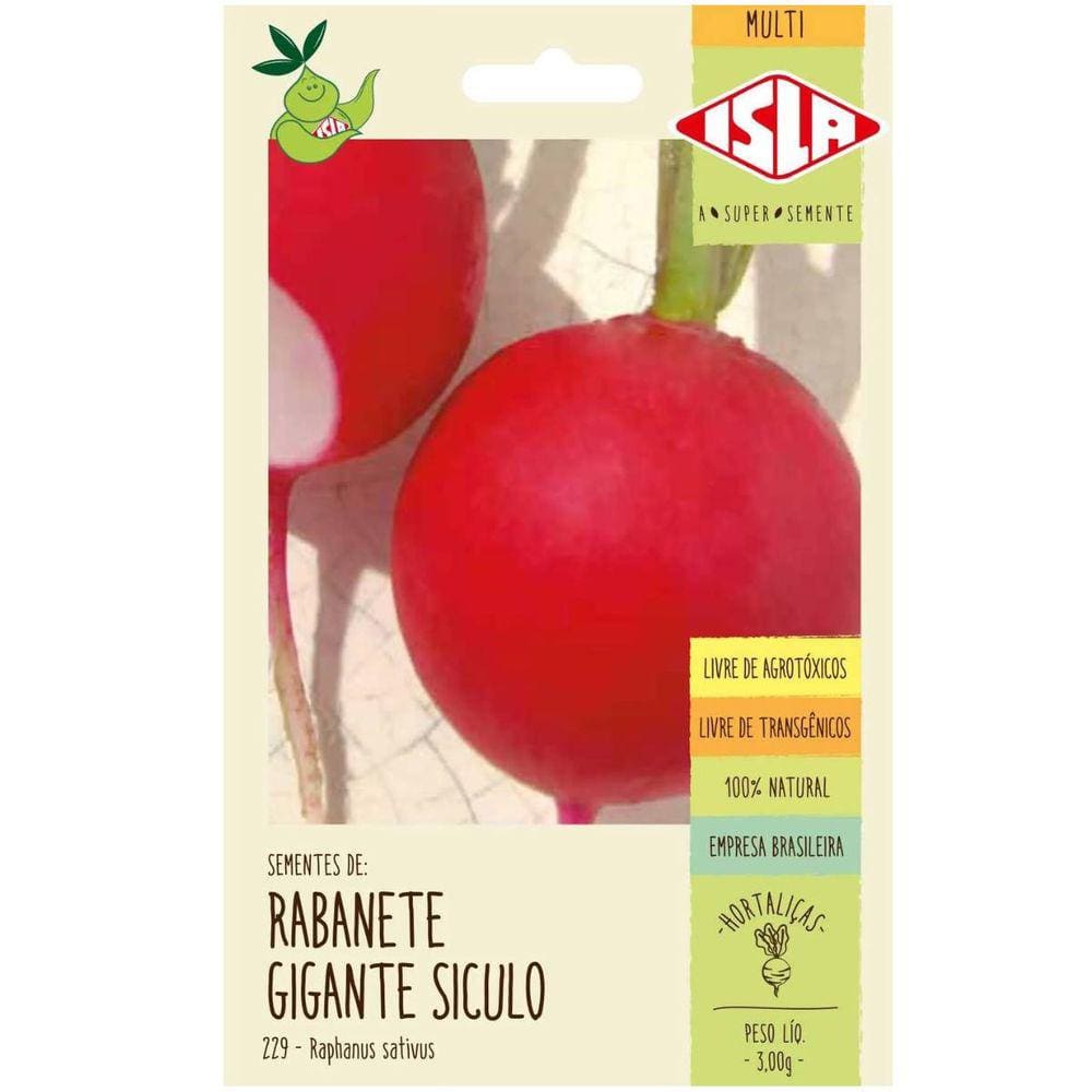 Sementes de Rabanete Gigante Siculo (Vermelho) ISLA