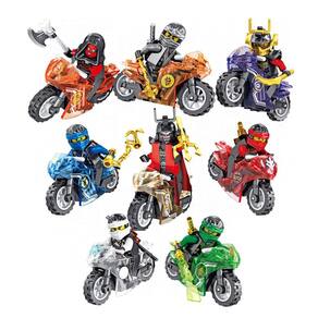 Kit 8 Bonecos Ninjago Moto Blocos De Montar