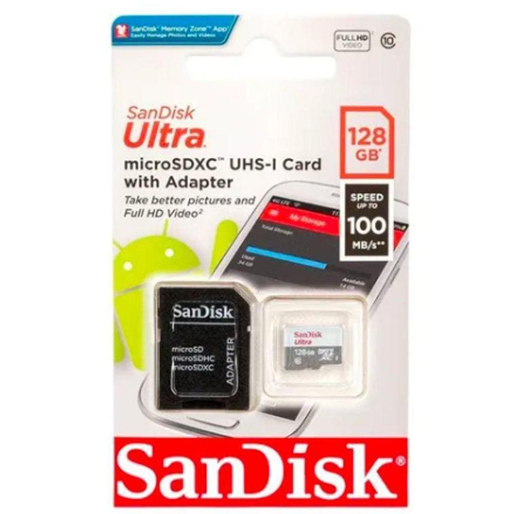 Cartão De Memória Sandisk 128Gb, Espaço Suas Necessidades.