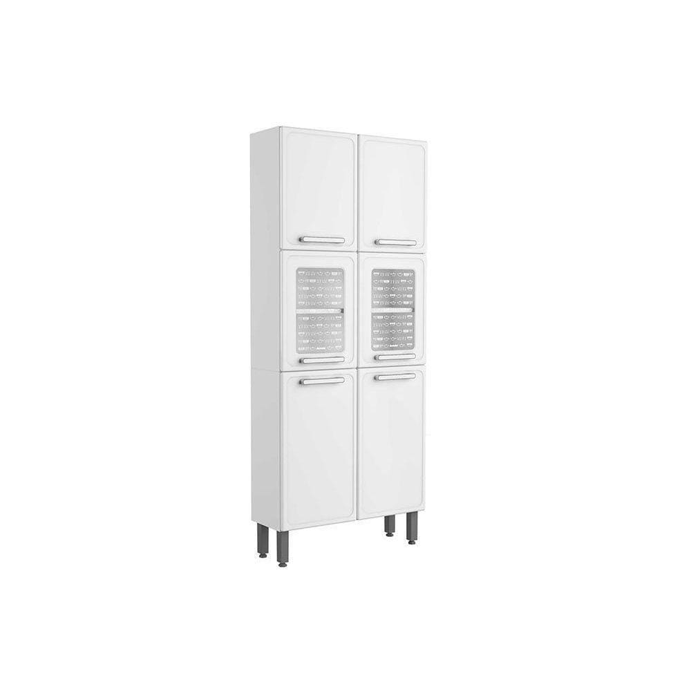 Módulo Cozinha Bertolini Gourmet Paneleiro 7039 6 Portas (2 de Vidro) Branco